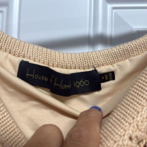 House of Harlow 1960 Tan Long Sleeve Bodycon Dress - Knit Dress - Medium - NWT - Picture 4 of 5